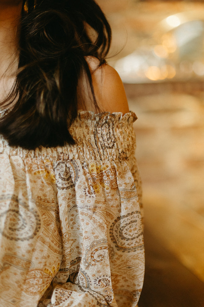 Boho Paisley Print Ruffled Mini Dress