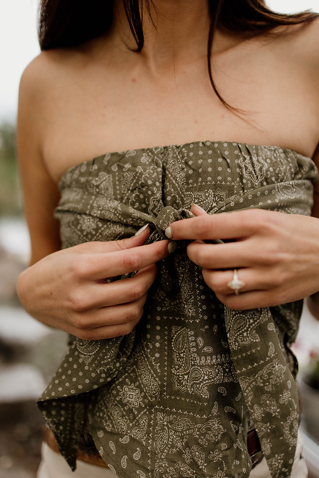 Bandana Paisley Print Voile Tube Top