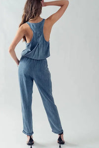 Drawstring Sleeveless Jumpsuit