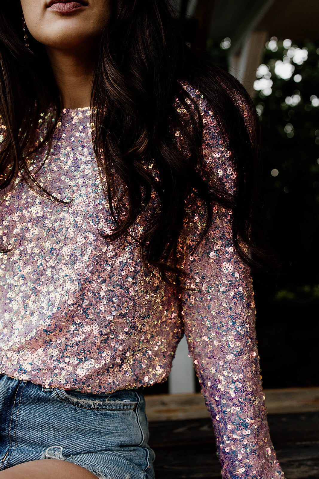 Sequin Cropped Top