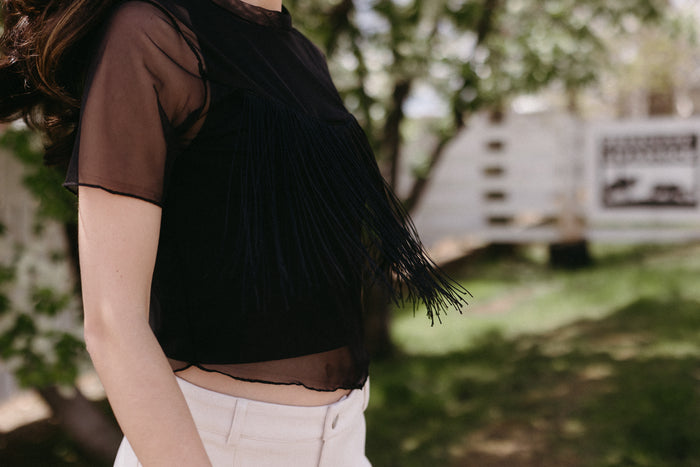 Fringe Mesh Top