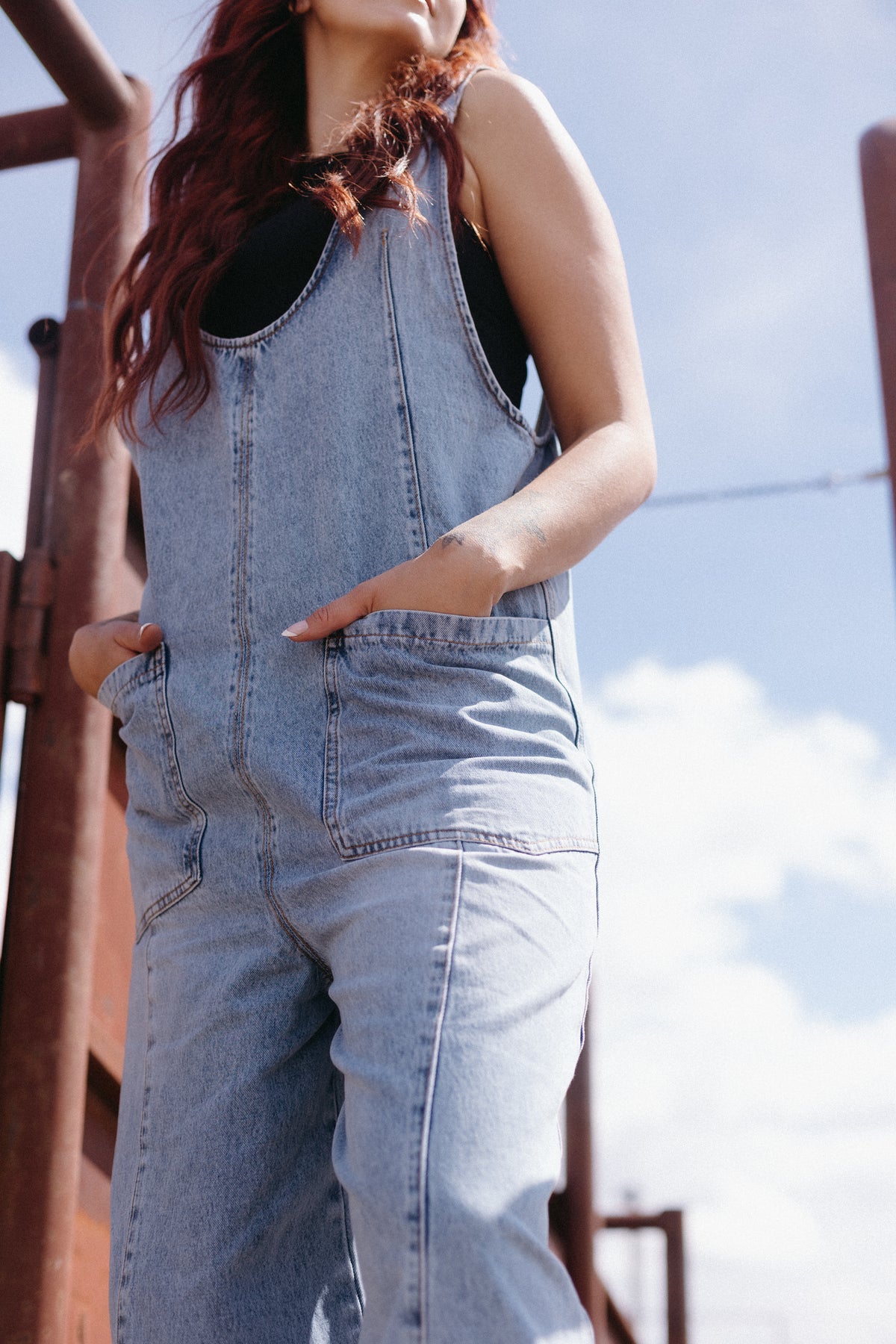 A Washed Denim Overall