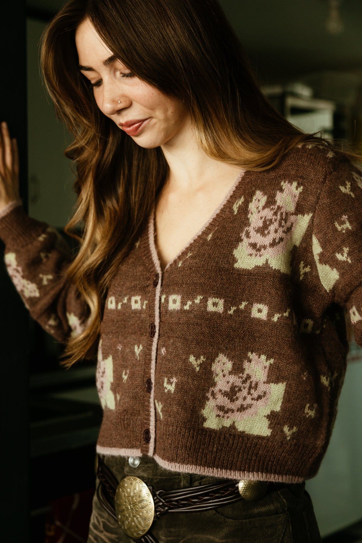 Lucille Floral Jacquard Cardigan