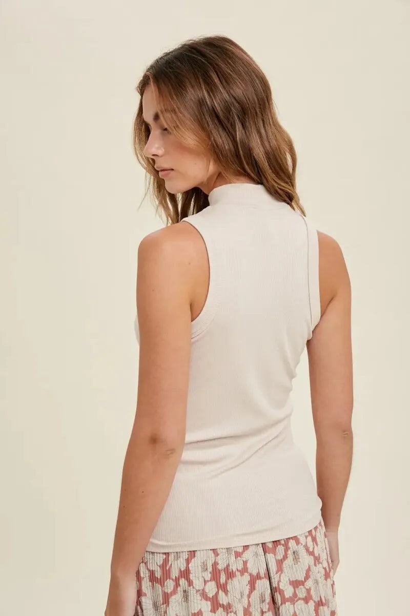 High Neck Sleeveless Top