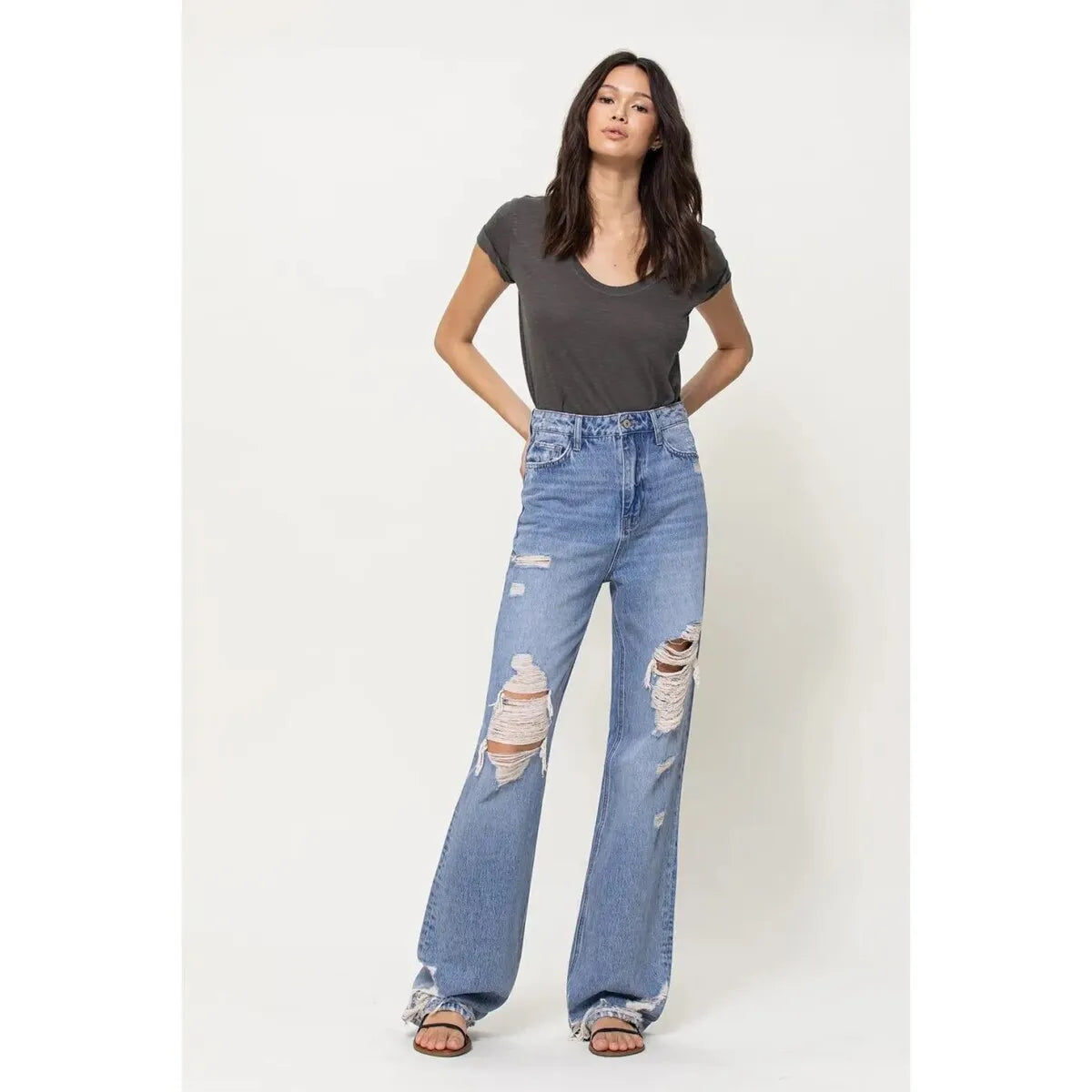 90's Vintage Loose Fit Jeans-Light Dusk