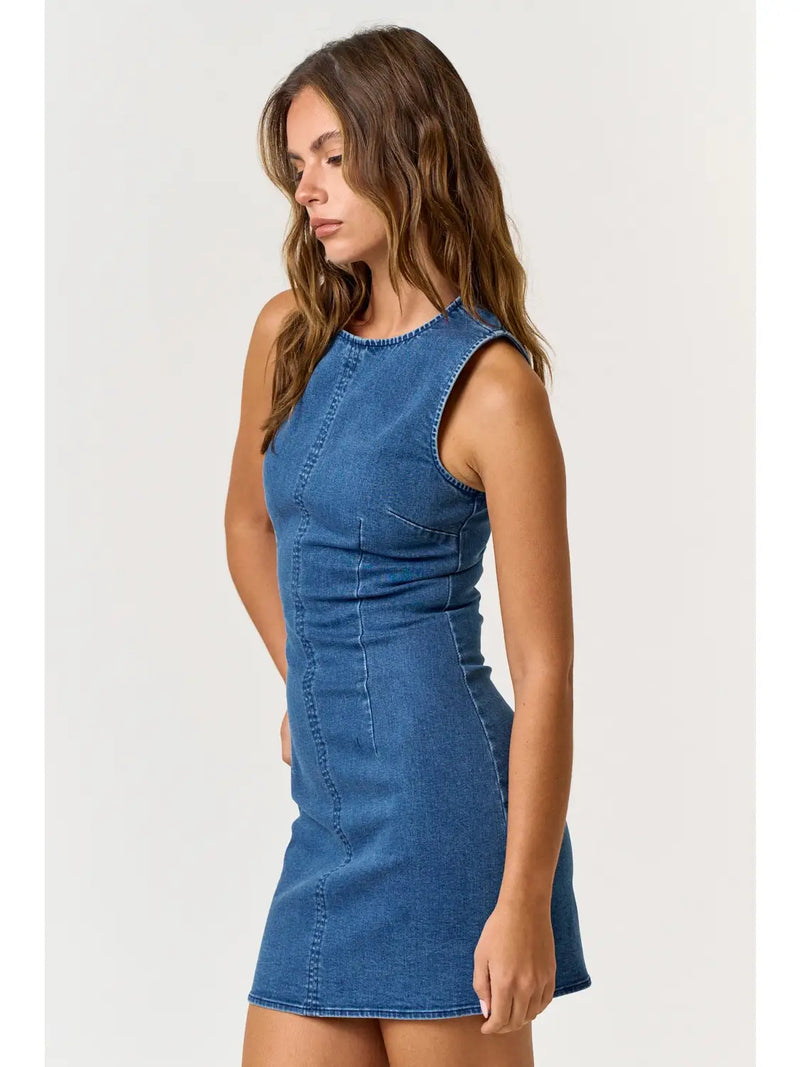 Denim Sleeveless Bodycon Dress