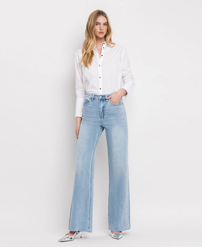 Super High Rise Wide Leg Jeans-Olivia