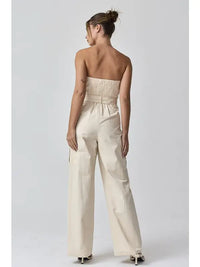 Hazel Strapless Cargo Jumpsuit