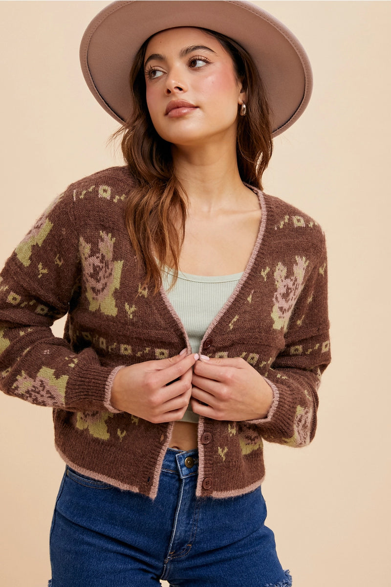 Lucille Floral Jacquard Cardigan