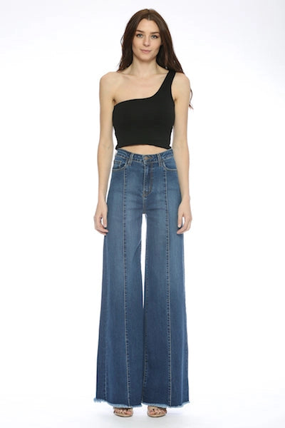 Front Seam Wide Leg Denim