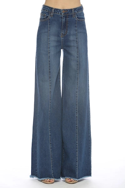 Front Seam Wide Leg Denim