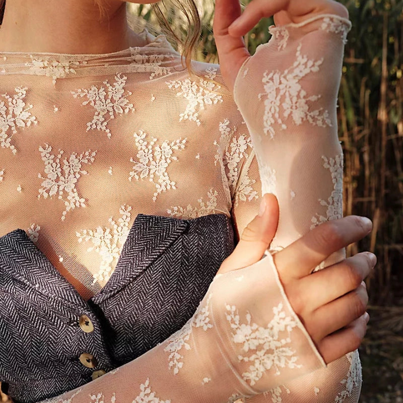 Lux Floral Mesh Top
