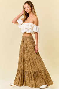 Paisley Tiered Maxi Skirt