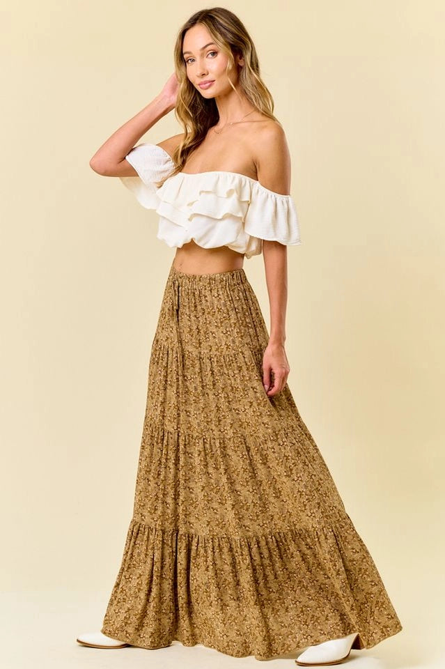 Paisley Tiered Maxi Skirt