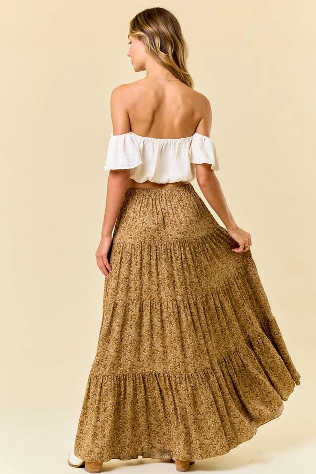 Paisley Tiered Maxi Skirt