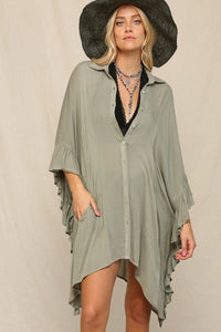 Sage Oversized Shirt/Dress