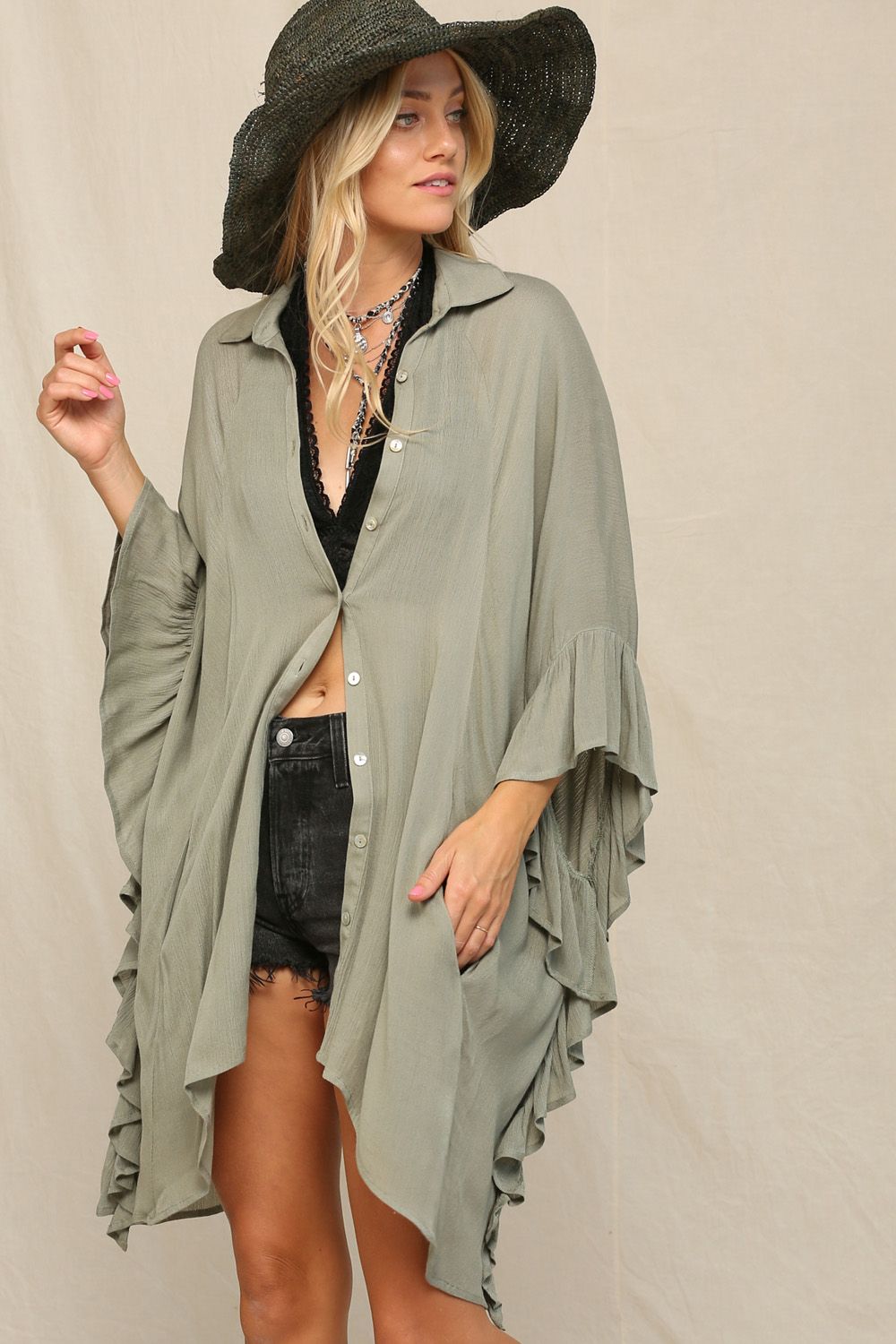 Sage Oversized Shirt/Dress